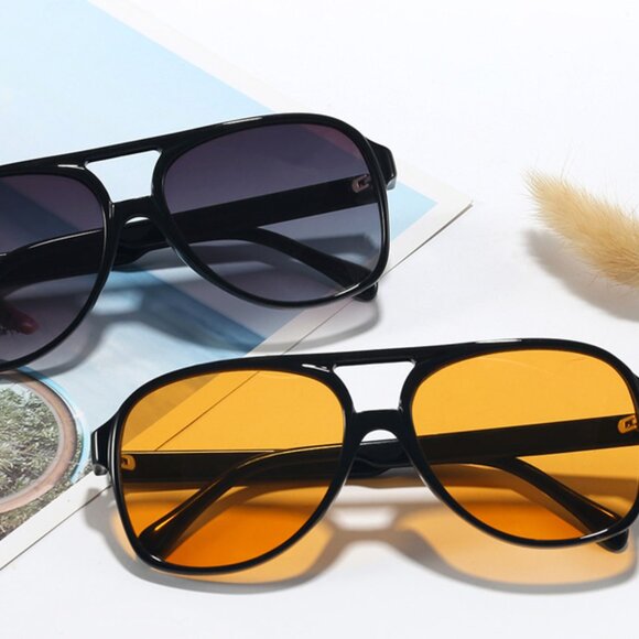 Dollger Retro Aviator Polarized Sunglasses for Women Men Classic Large Frame Vin - Picture 3 of 5